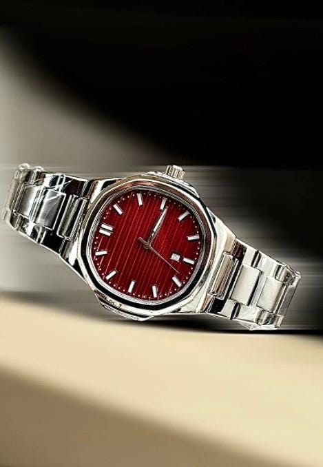 Stylish Silver Color Watch, All Stainless Steel, Watch for Men, Gift for Him, White Dial with Date, Father's Day Gift