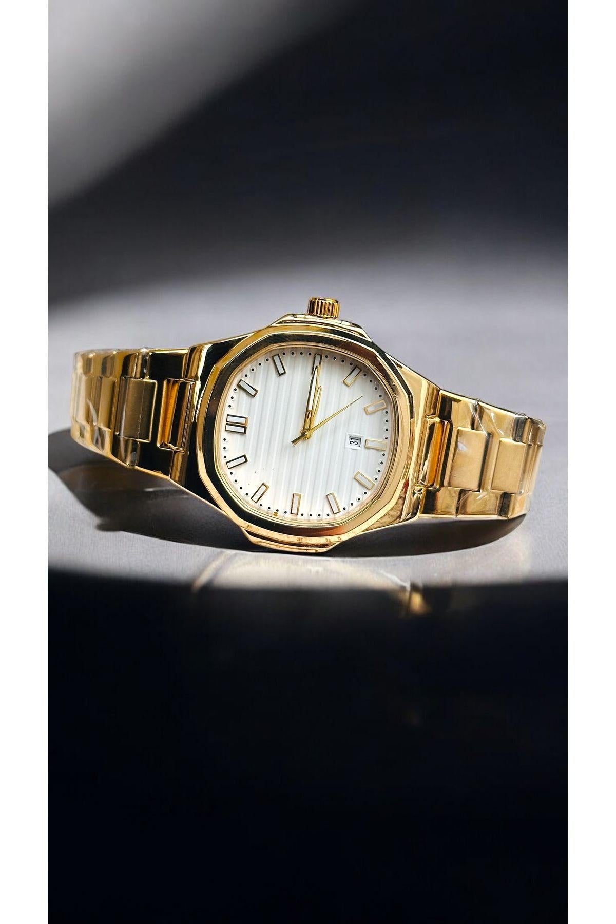 Stylish Silver Color Watch, All Stainless Steel, Watch for Men, Gift for Him, White Dial with Date, Father's Day Gift