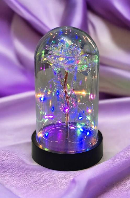 Eternity Rose Gift, Eternity Rose, Home Decoration Unfading Rose, Romantic Gift for Lover | Mother's Day Gift | LED Light Glass Dome Rose