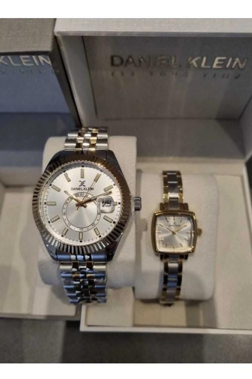 Valentine's Day Couple Watch Sets with Steel Cord, Steel Case and Bracelet Gift in a Special Box