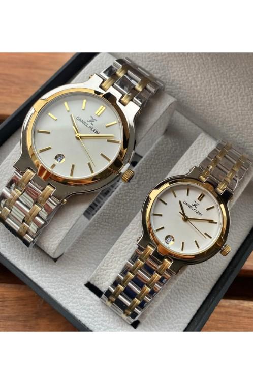 Valentine's Day Couple Watch Sets with Steel Cord, Steel Case and Bracelet Gift in a Special Box