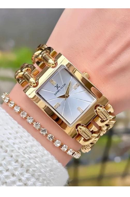 Double Chain Women's Watch, Square Retro Women's Watch, Silver Color, Gold Color Women's Watch, Luminous Indexes