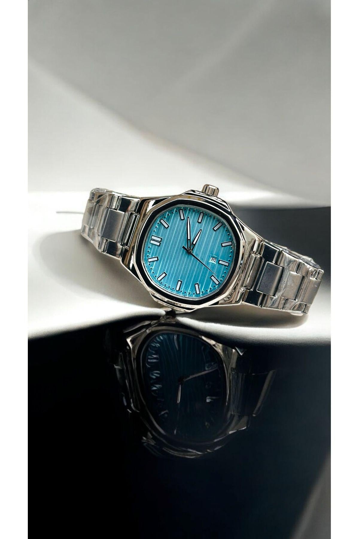 Stylish Silver Color Watch, All Stainless Steel, Watch for Men, Gift for Him, White Dial with Date, Father's Day Gift