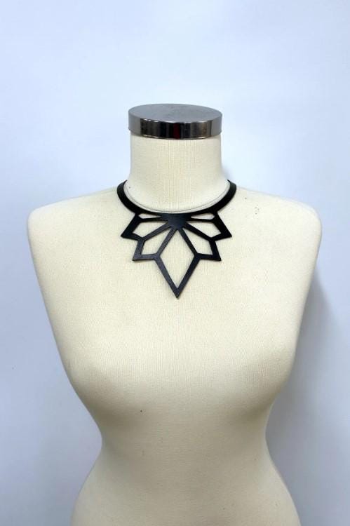 Stylish Leather Choker Laser Cut Leather Choker, Leather Necklace