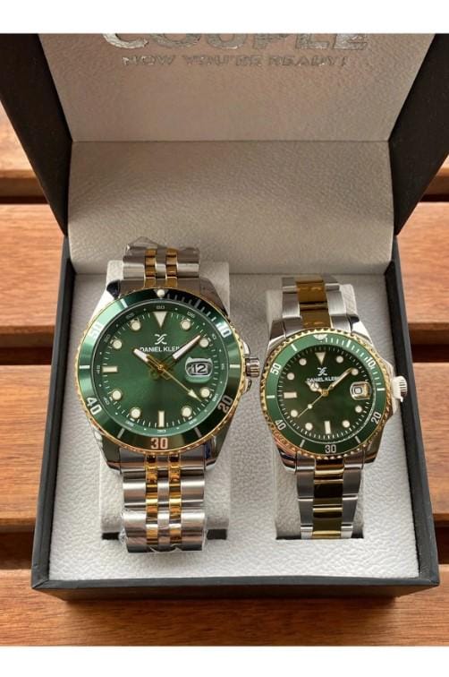 Valentine's Day Couple Watch Sets with Steel Cord, Steel Case and Bracelet Gift in a Special Box