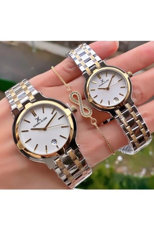 Valentine's Day Couple Watch Sets with Steel Cord, Steel Case and Bracelet Gift in a Special Box