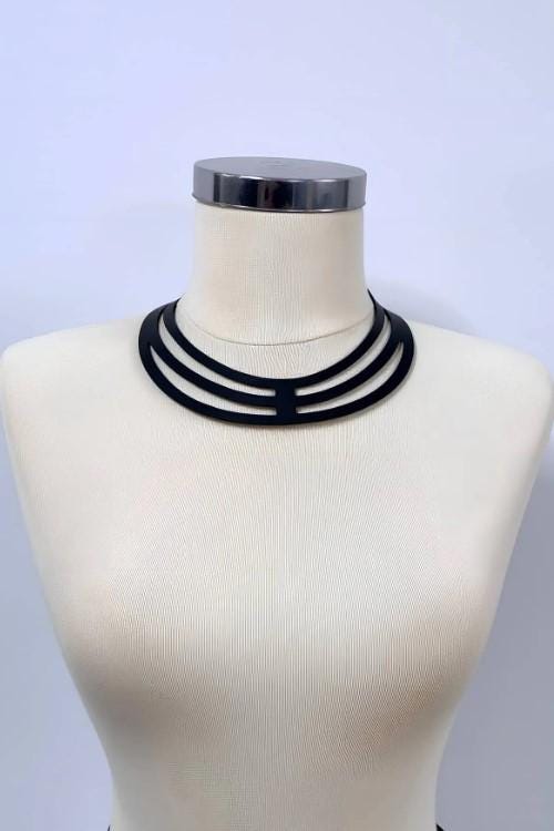 Stylish Leather Choker Laser Cut Leather Choker, Leather Necklace