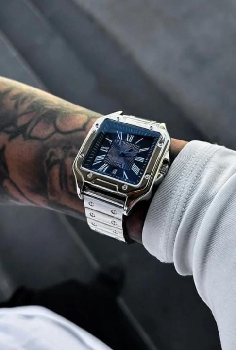 Stylish Silver Color Watch, All Stainless Steel, Watch for Men, Gift for Him, White Dial with Date, Father's Day Gift