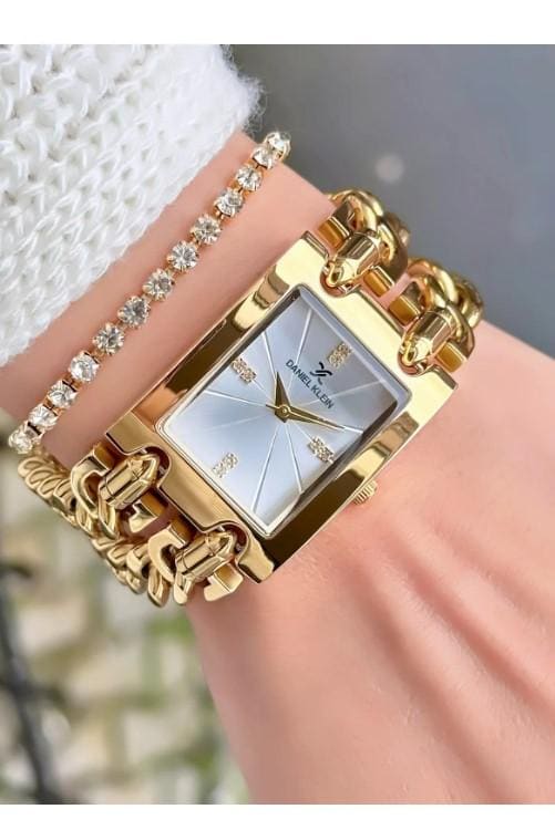 Double Chain Women's Watch, Square Retro Women's Watch, Silver Color, Gold Color Women's Watch, Luminous Indexes