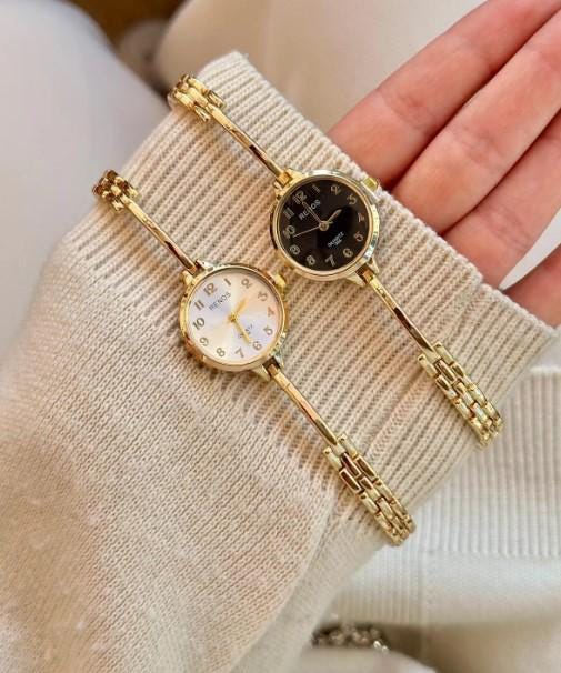 Metal Band Women's Wristwatch, Wrist Watch for Women, Vintage Design, Adjustable Band, White Dial, Valentine's Day Gift, Cool, Roman Numeral