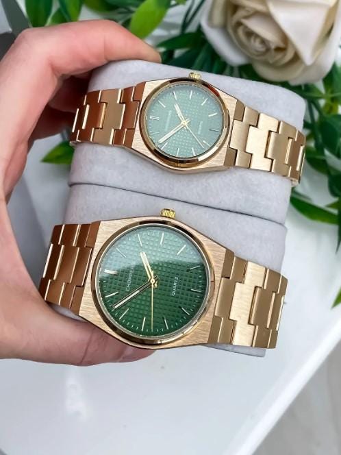 Women's Men's Wristwatch Lover's Watch Couple's Watch Men's Watch Set Valentine's Day GiftGold Color, Gift for Women, Vintage Design