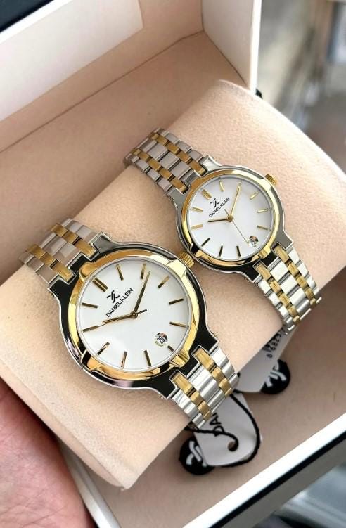 Luxury Steel Waterproof 2 Years Warranty Gold Silver Color Lover Couple Watch