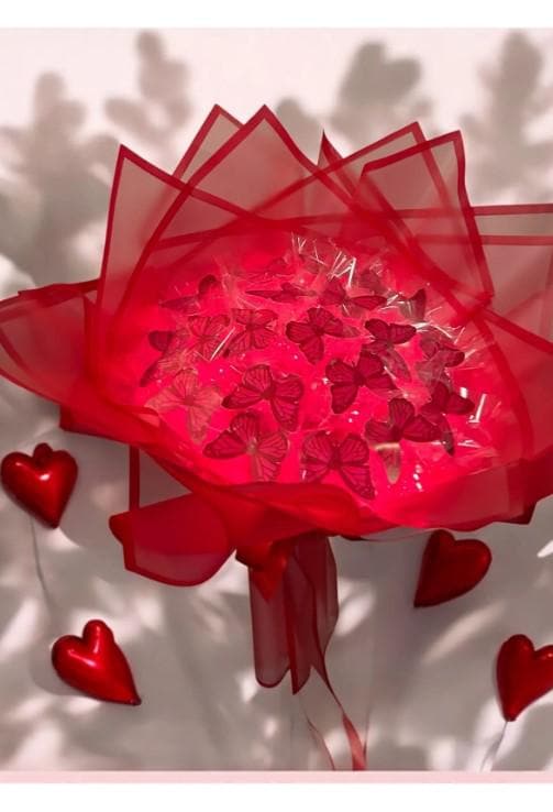 Illuminated Led Butterfly Bouquet Large Size A Quality Butterfly Bouquet Artificial Flower Lasting Gift 35cm