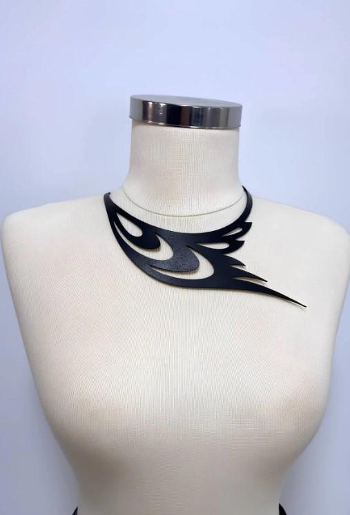 Stylish Leather Choker Laser Cut Leather Choker, Leather Necklace