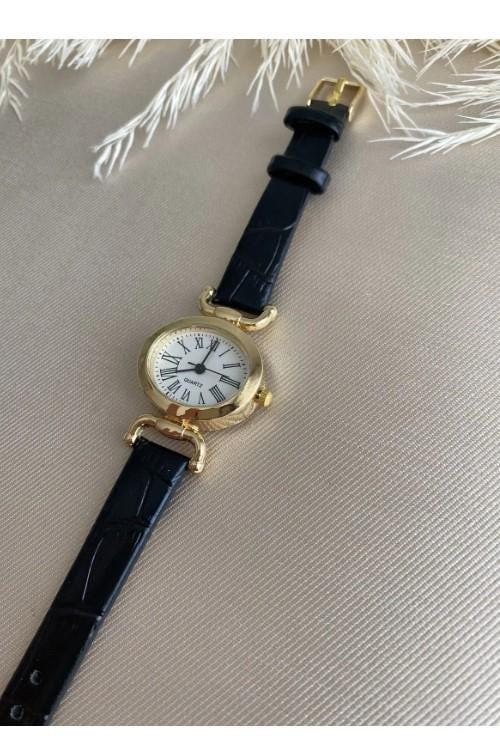 Retro Minimal Vintage Leather Band Women's Wristwatch Butterfly Model