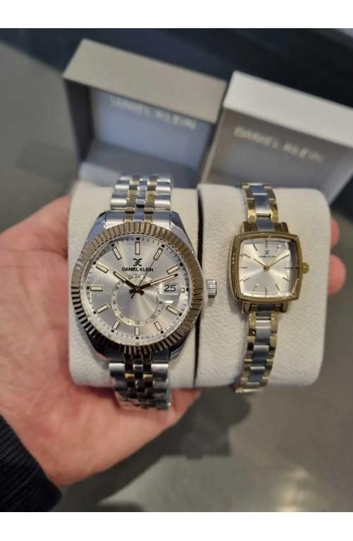 Valentine's Day Couple Watch Sets with Steel Cord, Steel Case and Bracelet Gift in a Special Box