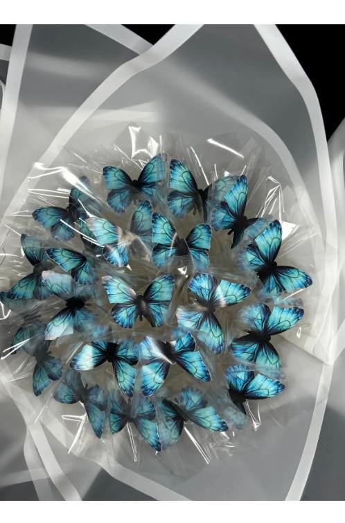 Illuminated Led Butterfly Bouquet Large Size A Quality Butterfly Bouquet Artificial Flower Lasting Gift 35cm