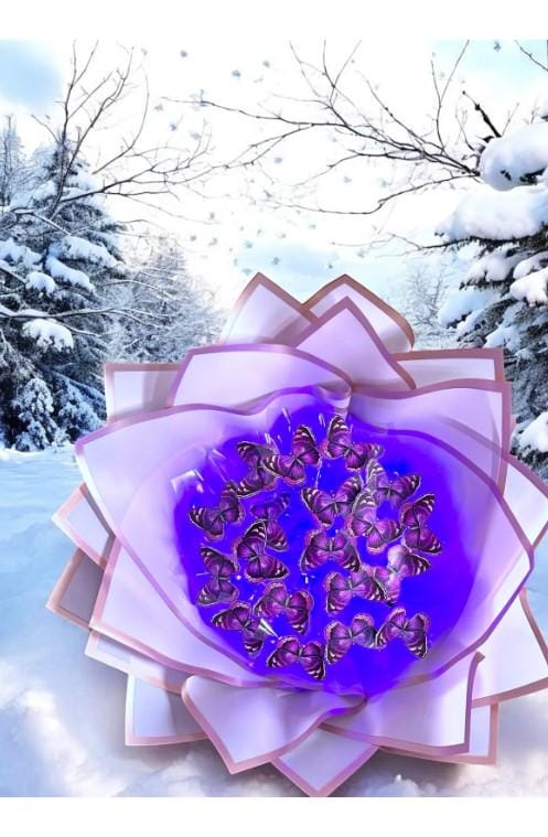 Illuminated Led Butterfly Bouquet Large Size A Quality Butterfly Bouquet Artificial Flower Lasting Gift 35cm