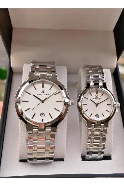 Luxury Steel Waterproof 2 Years Warranty Gold Silver Color Lover Couple Watch