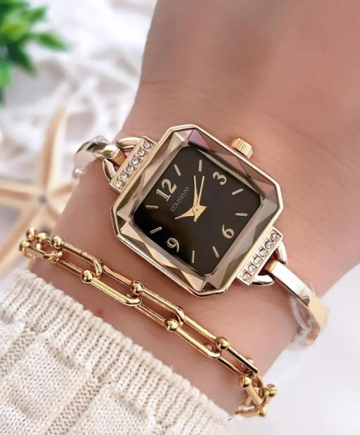 Square Stone Design Silver Women's Wristwatch,Silver Colour,Present for Her, Vintage Design, Adjustable Band, Stylish, Valentine's Day Gift