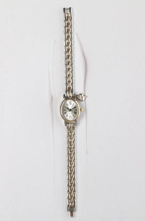 Bonnie Heart Charm Minimal Women's Wristwatch, Vintage Design, Adjustable Band, White Dial, Valentine's Day Gift, Cool, Roman Numeral Watch