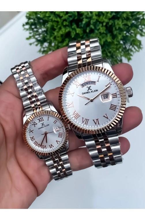 Gold Color Lover Couple Wristwatch with Steel Waterproof