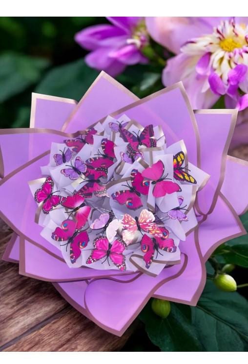 Illuminated Led Butterfly Bouquet Large Size A Quality Butterfly Bouquet Artificial Flower Lasting Gift 35cm