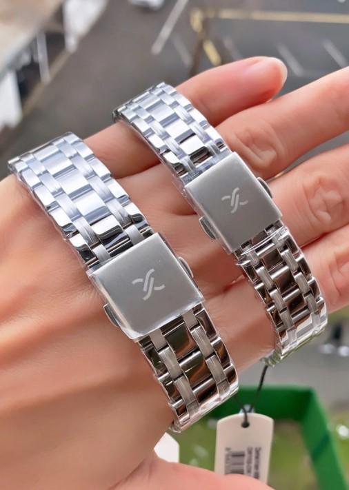 Valentine's Day Couple Watch Sets with Steel Cord, Steel Case and Bracelet Gift in a Special Box