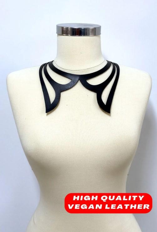 Stylish Leather Choker Laser Cut Leather Choker, Leather Necklace