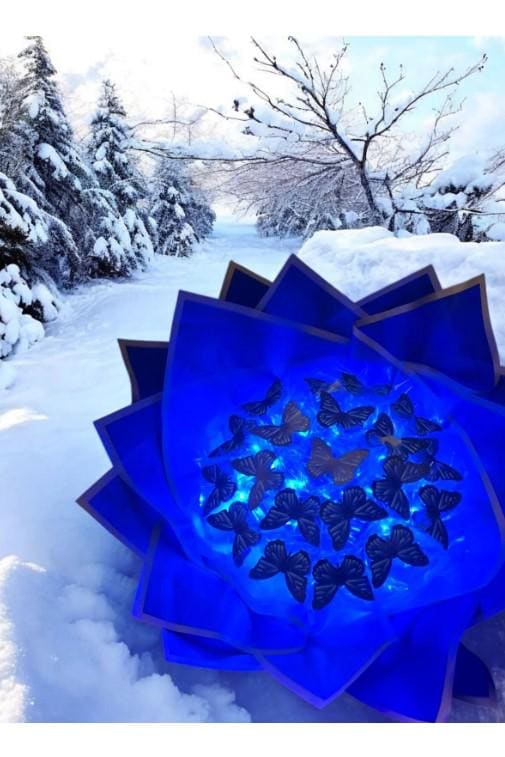 Illuminated Led Butterfly Bouquet Large Size A Quality Butterfly Bouquet Artificial Flower Lasting Gift 35cm