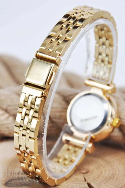 Gold Color Roman Numeral Minimal Retro Women's Wristwatch