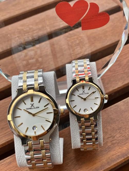 Valentine's Day Couple Watch Sets with Steel Cord, Steel Case and Bracelet Gift in a Special Box