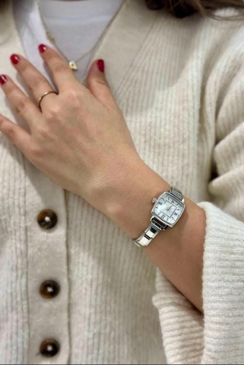 Modern Steel Women Watch with Italian Charm Attachable Strap