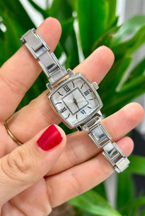 Modern Steel Women Watch with Italian Charm Attachable Strap