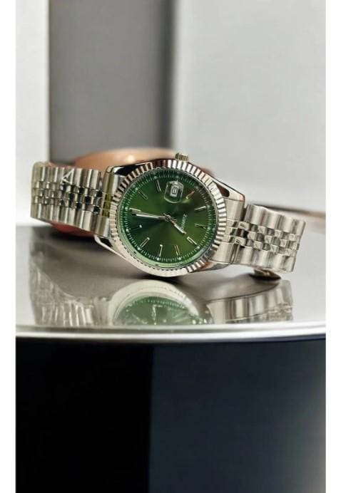 Stylish Silver Color Watch, All Stainless Steel, Watch for Men, Gift for Him, White Dial with Date, Father's Day Gift