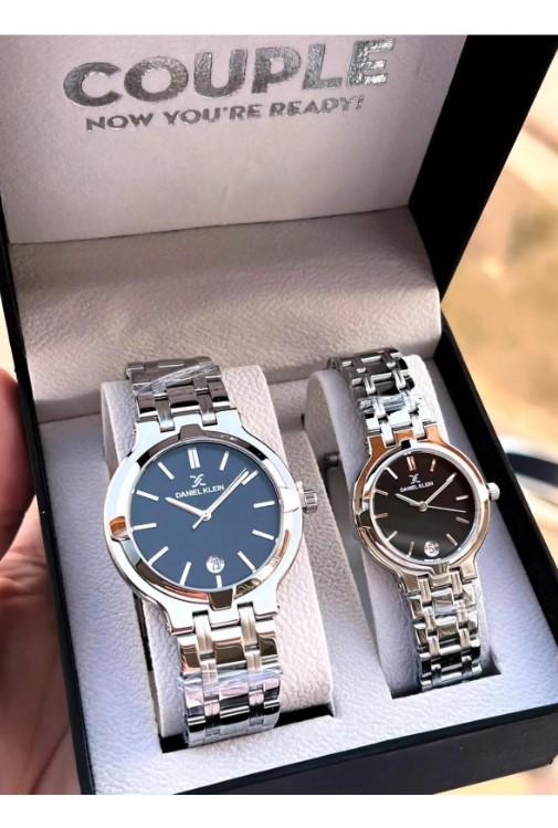 Luxury Steel Waterproof 2 Years Warranty Gold Silver Color Lover Couple Watch