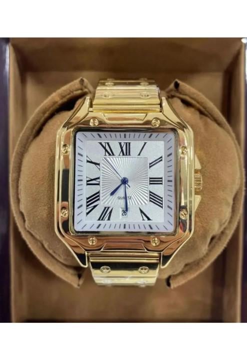 Stylish Silver Color Watch, All Stainless Steel, Watch for Men, Gift for Him, White Dial with Date, Father's Day Gift