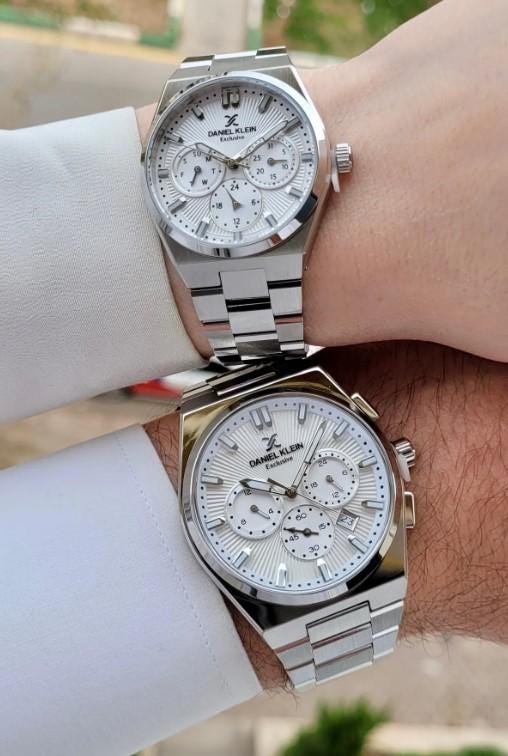 Valentine's Day Couple Watch Sets with Steel Cord, Steel Case and Bracelet Gift in a Special Box