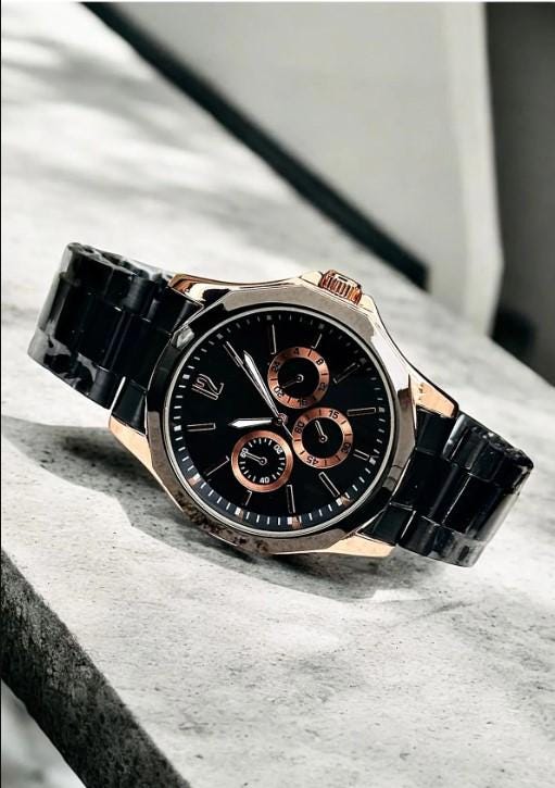 Stylish Silver Color Watch And Bracelet, All Stainless Steel, Watch for Men, Gift for Him, White Dial with Date, Father's Day Gift