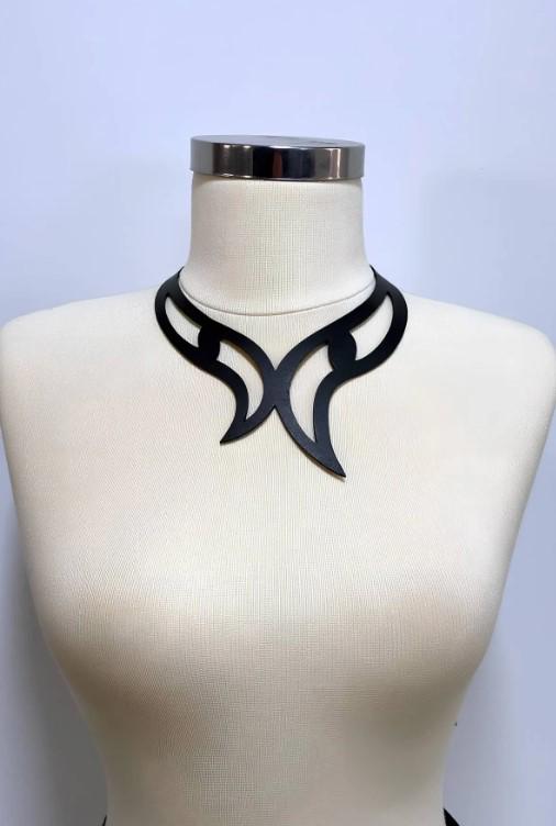 Stylish Leather Choker Laser Cut Leather Choker, Leather Necklace