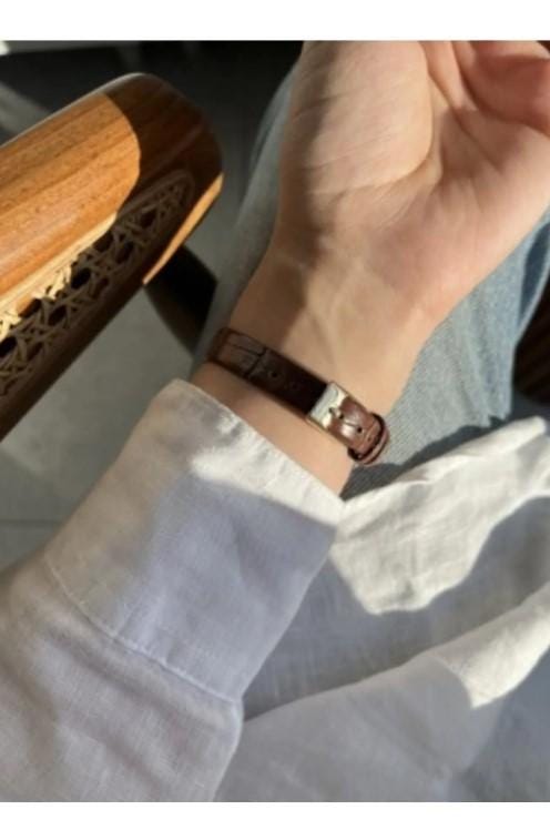Women's Wristwatch, Square Retro Women's Watch, Silver Color, Gold Color Women's Watch, White Design Dial, Black Leather Strap Women's Watch